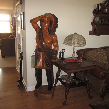 Antique 6 Foot Cigar Indian Statue - Tobacciana