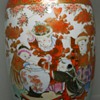 Large Handpainted Kutani Porcelain Vase
