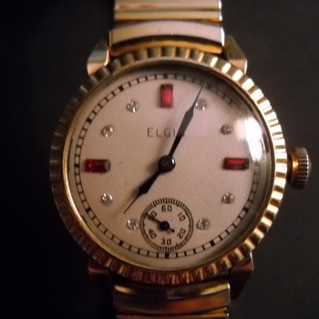 Elgin Watch- garnet and diamond 