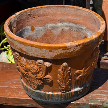 An Old Mexican Flower Pot - Art Pottery