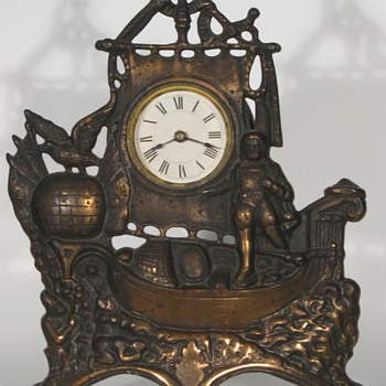 Christopher Columbus Cast Front Clock, ca. 1890 - Clocks
