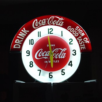Electric Neon Clock Company...1950's Coca-Cola Marquee Neon Clock - Coca-Cola