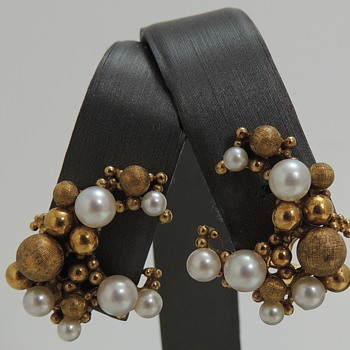 Gold Earrings with Pearls - GERMANY TW or WT ???? - Fine Jewelry