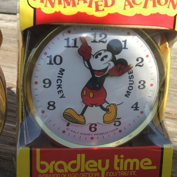 1970's Bradley Animated Mickey Alarm - Clocks