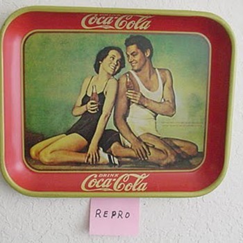 The 1934/1980 Coca-Cola repro Johnny Weismuller/Maureen O'Sullivan serving tray.