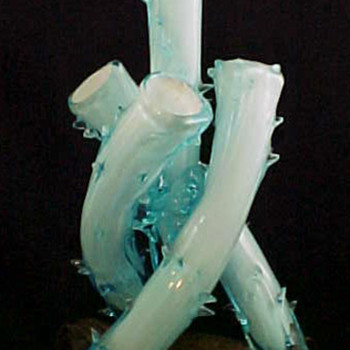 1899 French Legras Multi Stick & Thorn Art Nouveau Glass Vase - Art Glass