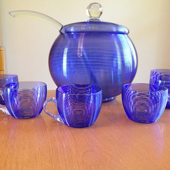 Czech Lemonade set - Art Glass