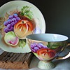 Vivid Fruit Cup and Saucer ~ Unidentified 