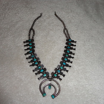 Old Squash Blossom Necklace and Old Bulova Watch