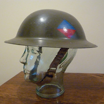 British WWI helmet re issued WWII - Military and Wartime