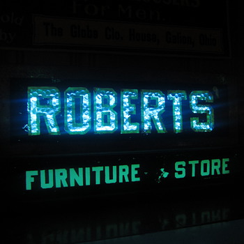 Early Robert's furniture store neon counter sign - Advertising