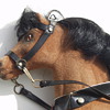 Antique German Pull Toy Horse Glass Eyes Horse Hair Wood Carriage