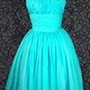 Bold Turquoise Silk Cocktail Dress by Gi Gi Young