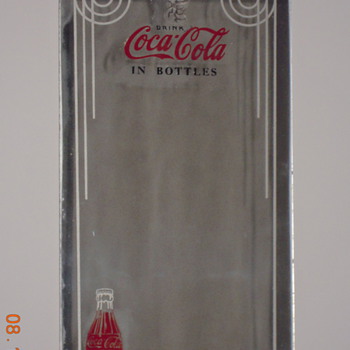 1920's Coca-Cola Glass Sign - 8" x 17 1/4"