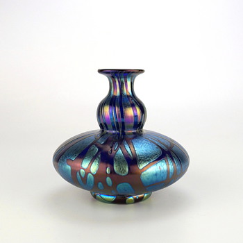 Loetz Cobalt Blue Pampas # 8056 circa 1899 - Art Glass