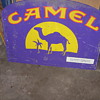 vintage metal double sided camel sign