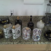 Collection of various Decanters, Camus, chivas, ballantines, Camus Ashtray