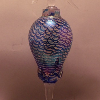 Hummingbird Perfume Bottle and Stopper - Art Glass