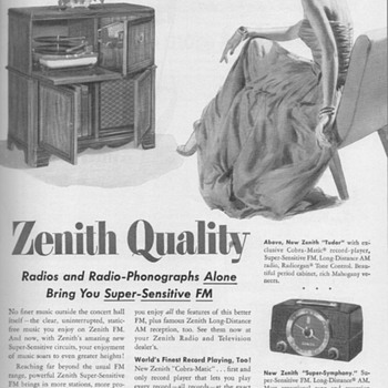 1951 - Zenith Radio/Phono Advertisement