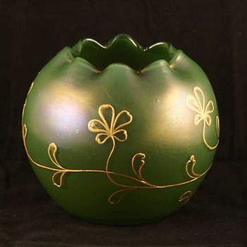 Loetz Russian Green Dek I /107 Rosebowl - Art Glass