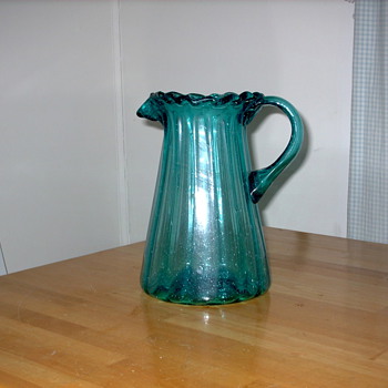 Antique Glass Pitcher from  Yugoslavia Circa 1900 - Glassware