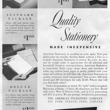 1948 - American Stationary Advertisement
