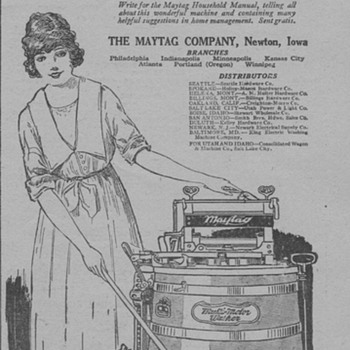 1919 - Maytag Washing Machine Advertisement - Advertising