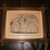 Antique framed Godey's Fashion print Dec. 1891