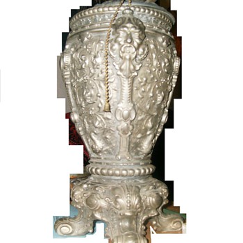 Victorian urn? oil lamp? Nickle silver - Lamps