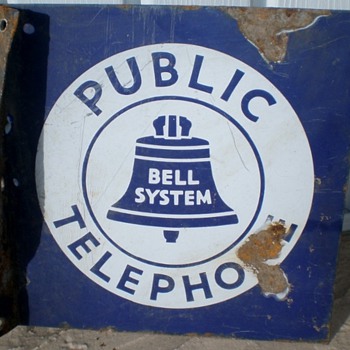 Bell System Public Telephone Sign