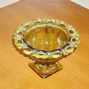 Green Glass Dish - Glassware