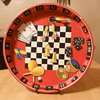 beer tray with playing cards and chess pieces on it