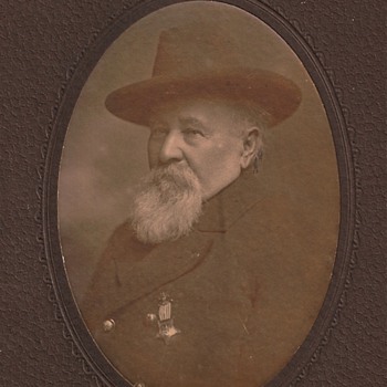 Civil War Veteran with GAR Membership Medal - Photographs