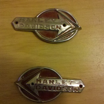 Early Harley Davidson tank badges.