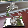 Glass Bird on Mirror 3" High