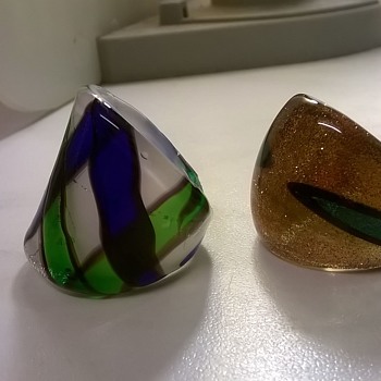 Blown Glass Rings, Thrift Shop Find, $1.00 - Art Glass