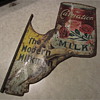 Early Carnation Milk metal sign, 1920s era
