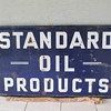 VINTAGE STANDARD OIL PRODUCTS DOUBLE SIDED PORCELAIN SIGN!!