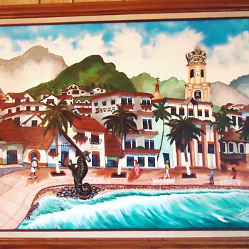 60's or early 70's Puerta Vallarta folk art painting  Who is Artist?