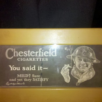 Pre WWII CHESTERFIELD Cigarette add with a US Marine - Military and Wartime