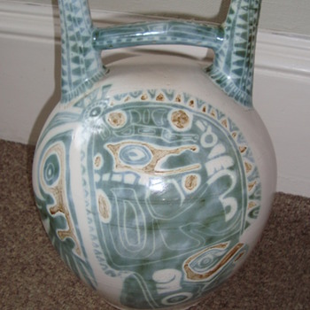 Very unusual Peruvian? style huge double spouted dringing vessel - Art Pottery