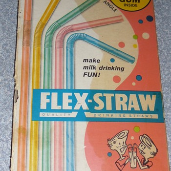 Vintage 1960s Flex Straws w/ Original bubble gum - Advertising