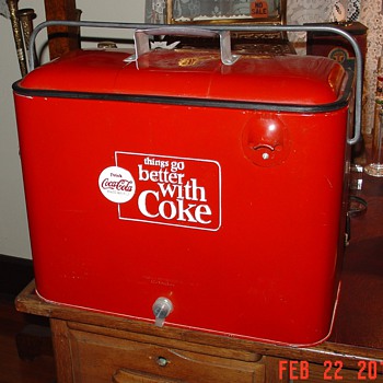 1960's...Things Go Better With Coke...Embossed Coca-Cola Cooler