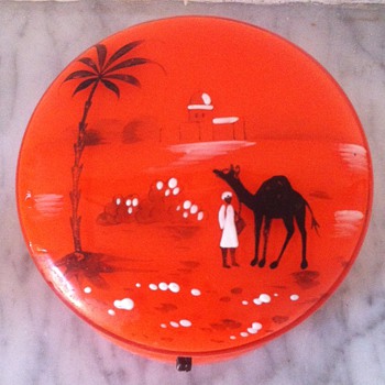 Egyptian fever glass box with brass - Art Glass