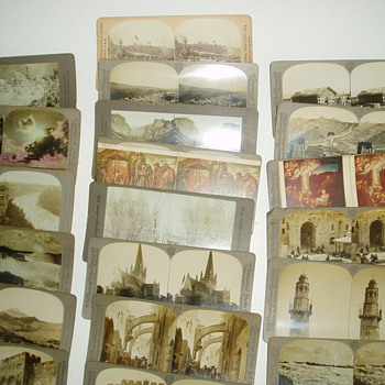 Stereoscopic photo's Sunrise and sunset on the equator many others 26 prints - Photographs