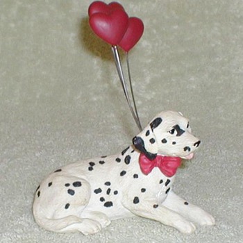 Dalmatian with Heart Balloons Figurine