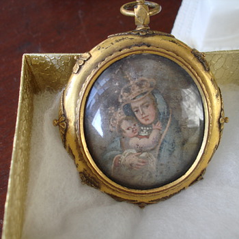 Antique Portrait Miniature with Reliquary