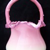 Mt. Washington Burmese Glass Thorn Handled Basket 
