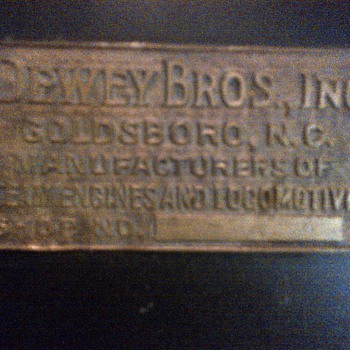 The "DEWEY " Boiler plate - Railroadiana