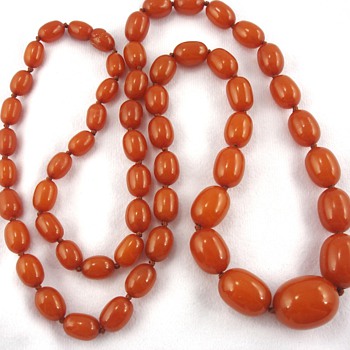 Antique Butterscotch Amber or Copal Necklace - Fine Jewelry